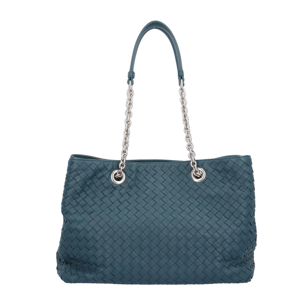 BOTTEGAVENETA Bottega Veneta Intrecchart Tote Bag Blue Ladies Used