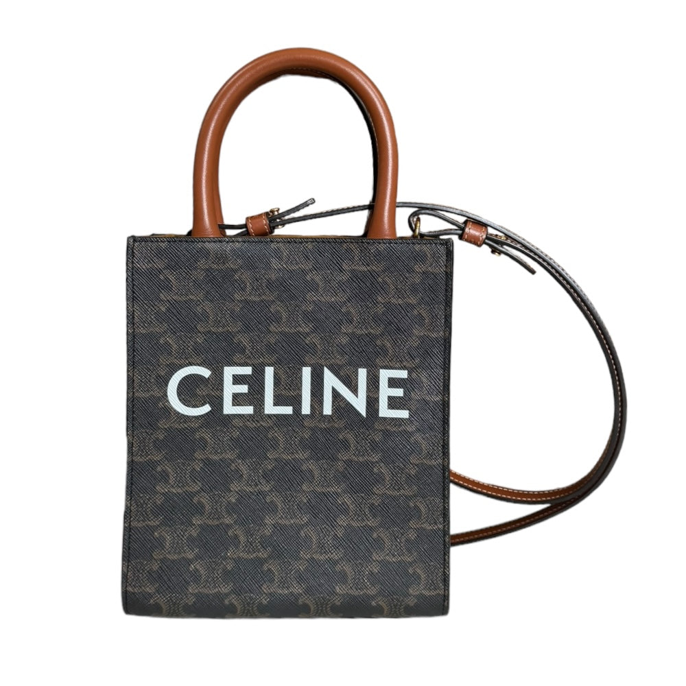 CELINE セリーヌ ミニバーティカルカバ トリオンフ ショルダーバッグ コーティングキャンバス ブラウン レディース 中古 –  【公式】リサイクルキング オンラインショップ