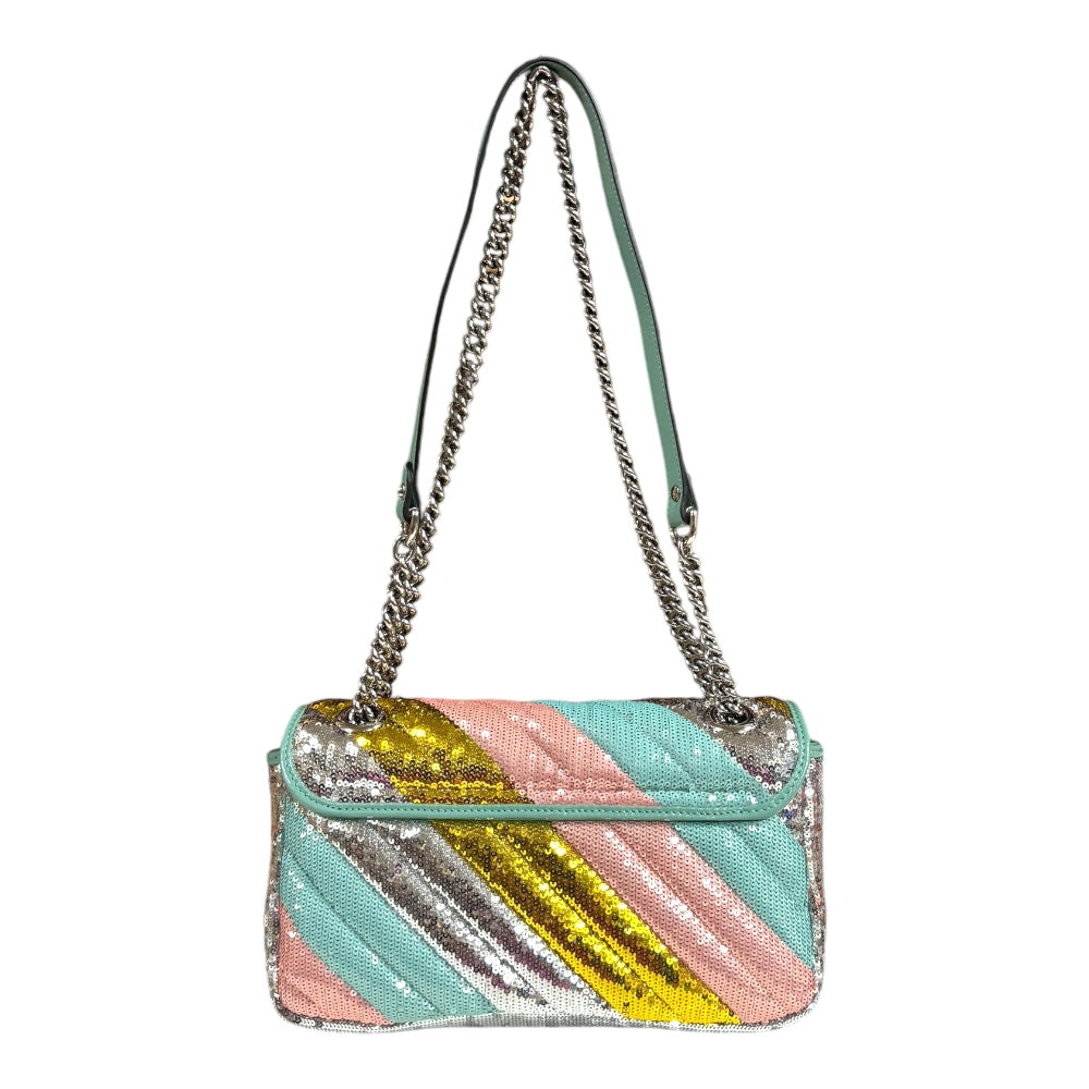 GUCCI グッチ GGマーモント ショルダーバッグ スパンコール マルチ 