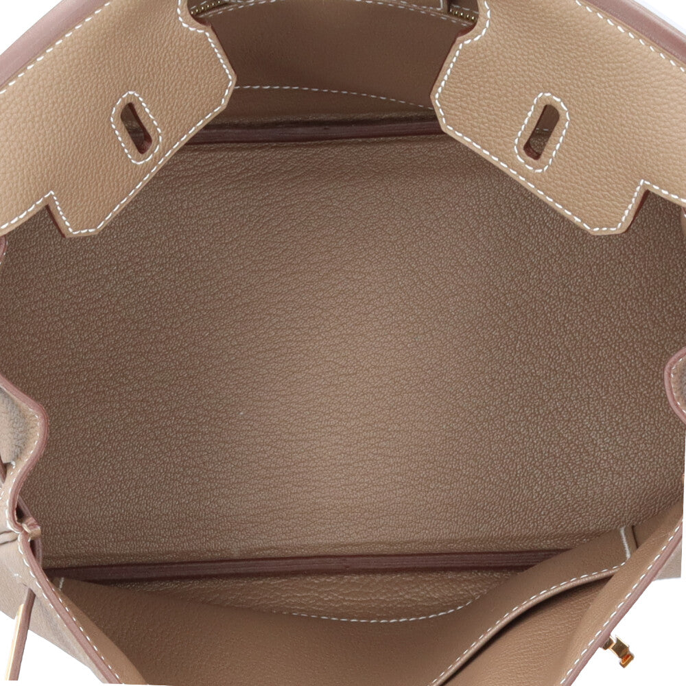 HERMES エルメス バーキン25 ハンドバッグ レザー ベージュ レディース