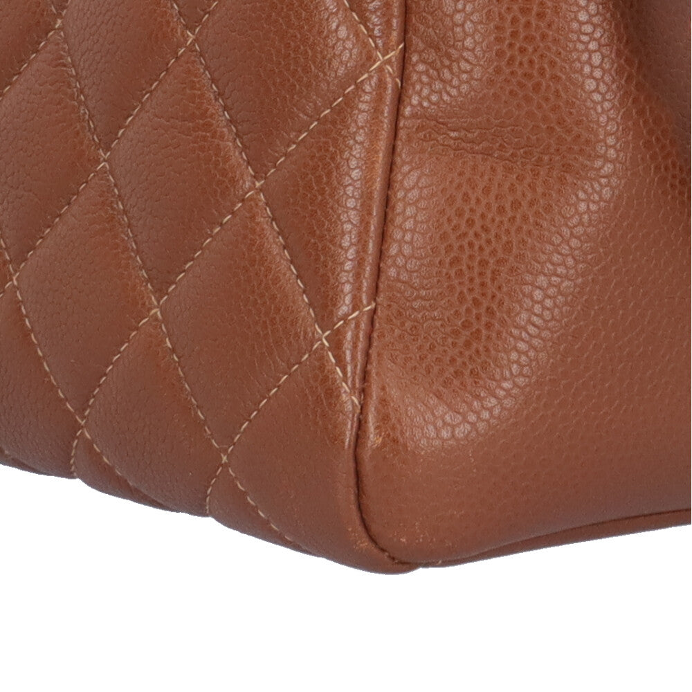 CHANEL シャネル マトラッセ ショルダーバッグ レザー ブラウン