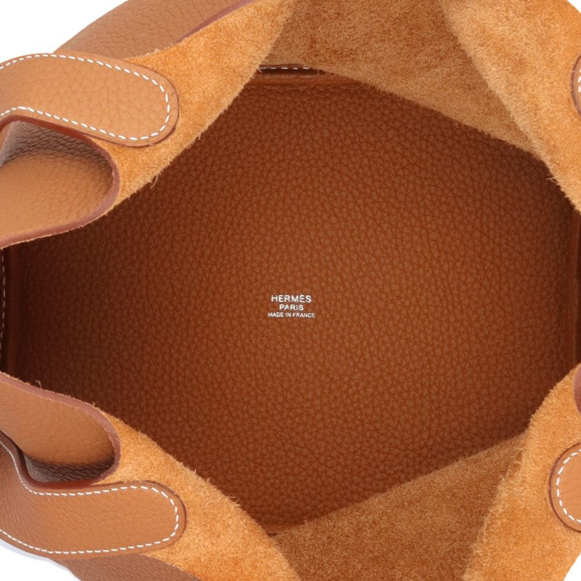 HERMES エルメス ピコタンロックMM ハンドバッグ レザー ブラウン