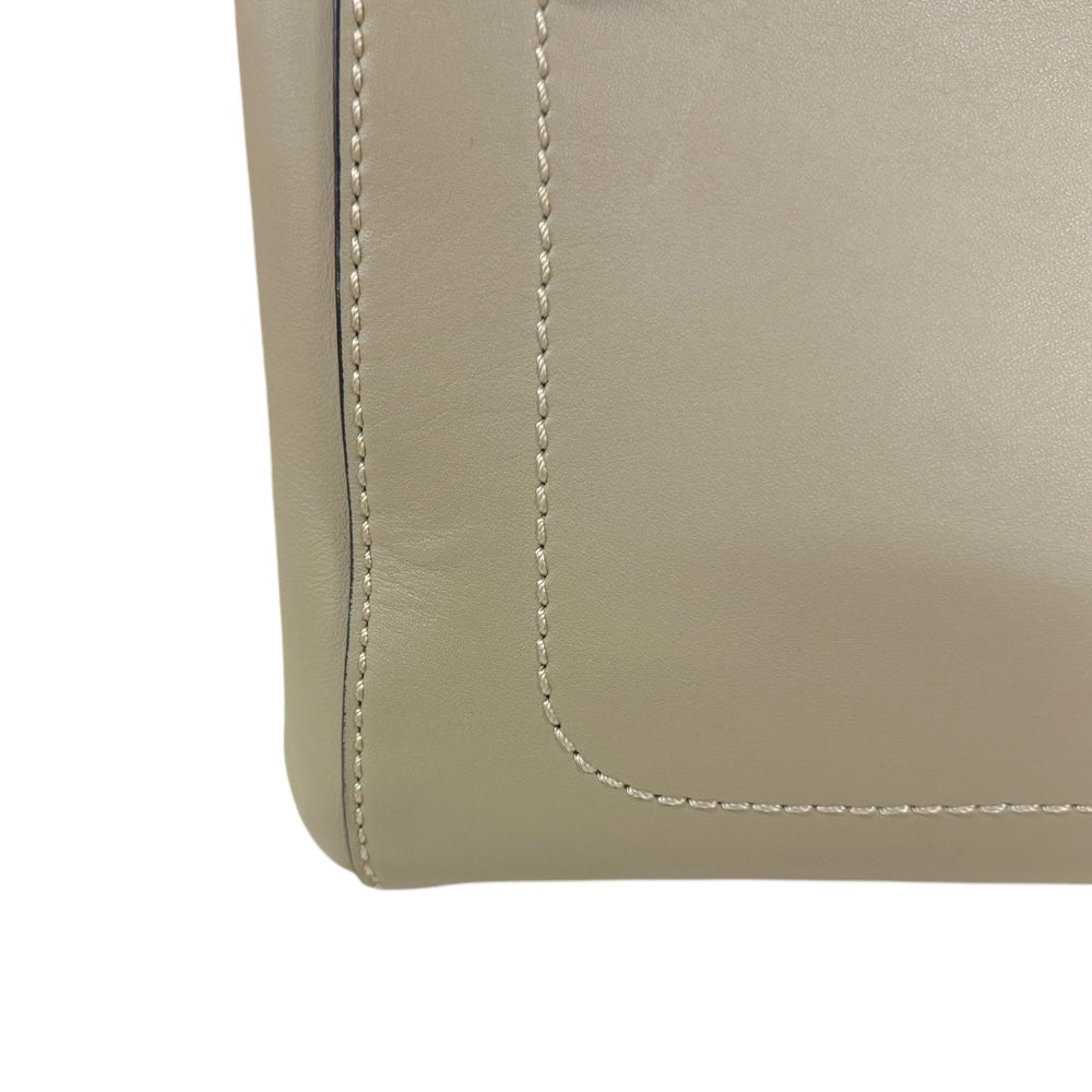 FENDI Fendi Dot Com Shoulder Bag Leather Beige Ladies Used 