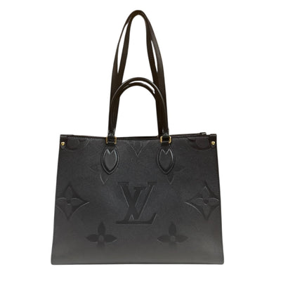 Louis Vuitton オンザゴー ブラックレザーショルダーバッグ LOUIS VUITTON ルイヴィトン オンザゴーMM モノグラムアンプラント
