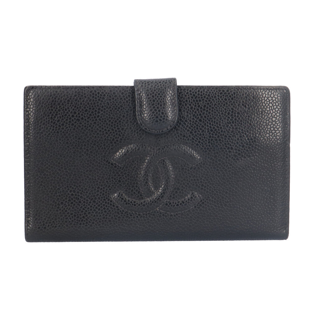 CHANEL シャネル ココマーク 長財布 キャビアスキン レディース 中古