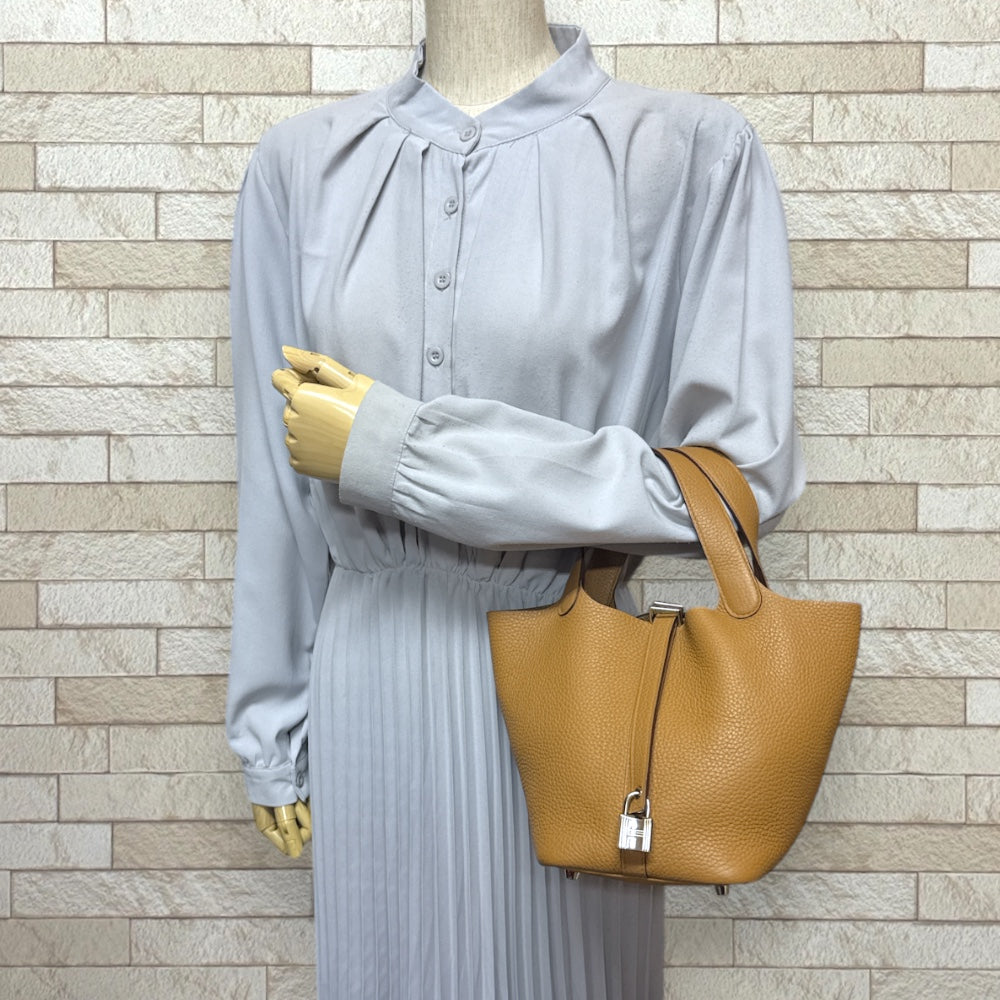 HERMES エルメス ピコタンロックPM ハンドバッグ トリヨン ブラウン