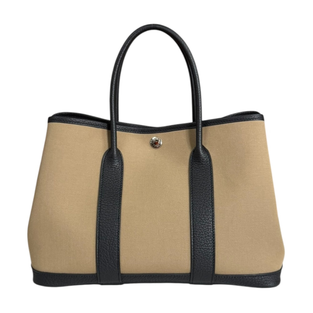 エルメス ガーデンパーティ ヴェルソ TPM ハンドバッグ トワルオフィシエ ベージュ レディース HERMES  中古 R&Kリサイクルキング HERMES エルメス ガーデンパーティ ヴェルソ TPM ハンドバッグ トワル