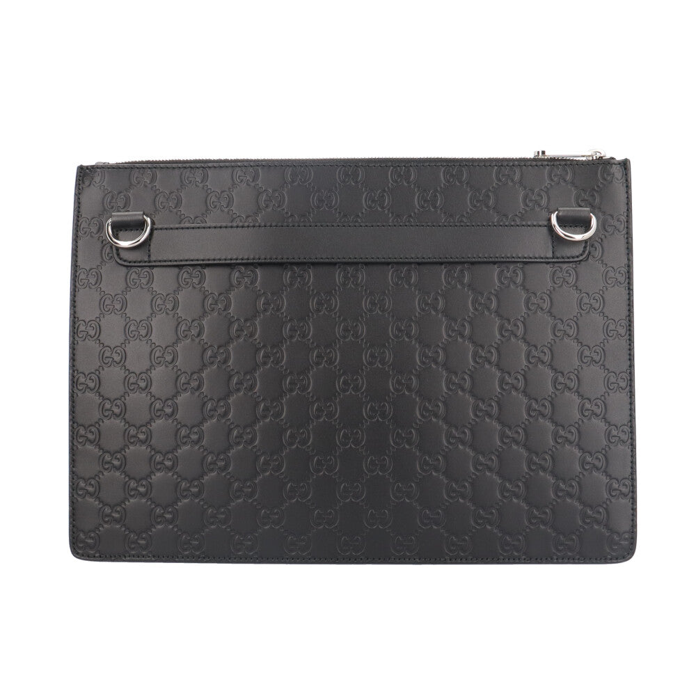 GUCCI グッチ グッチシマ ショルダーバッグ レザー ブラック