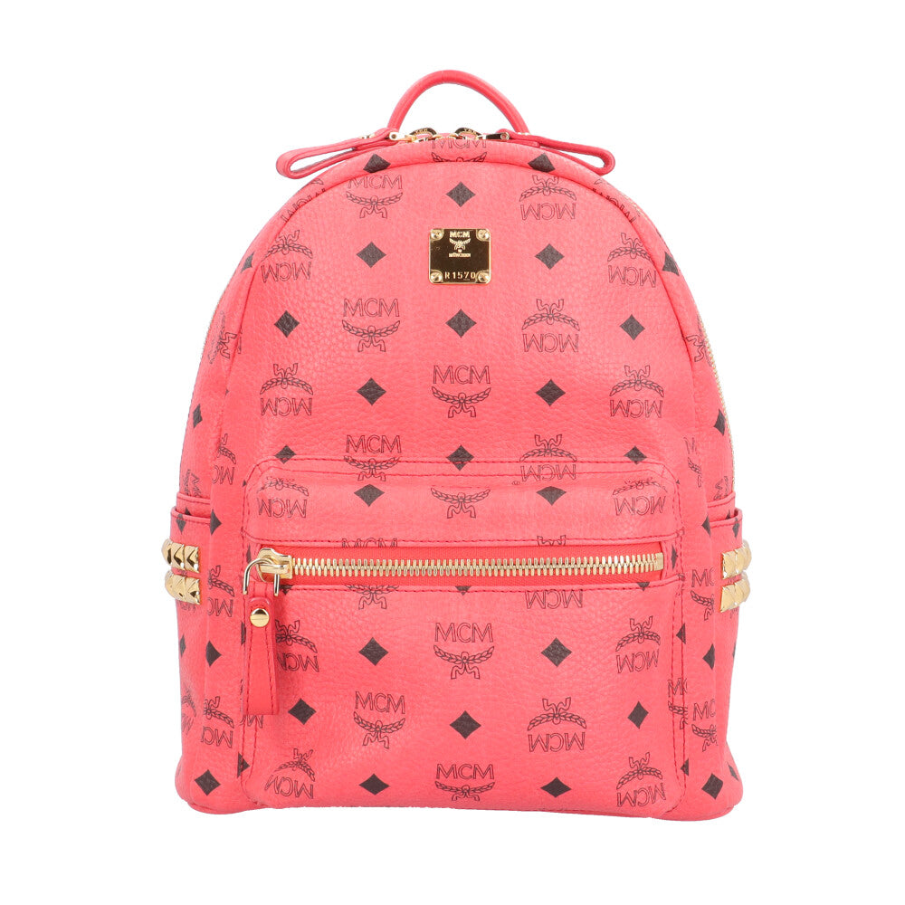 【美品】MCM リュック スターク ヴィセトス ピンク スタッズ スモール S MCM エム・シー・エム スターク サイドスタッズ スモール ヴィセトス