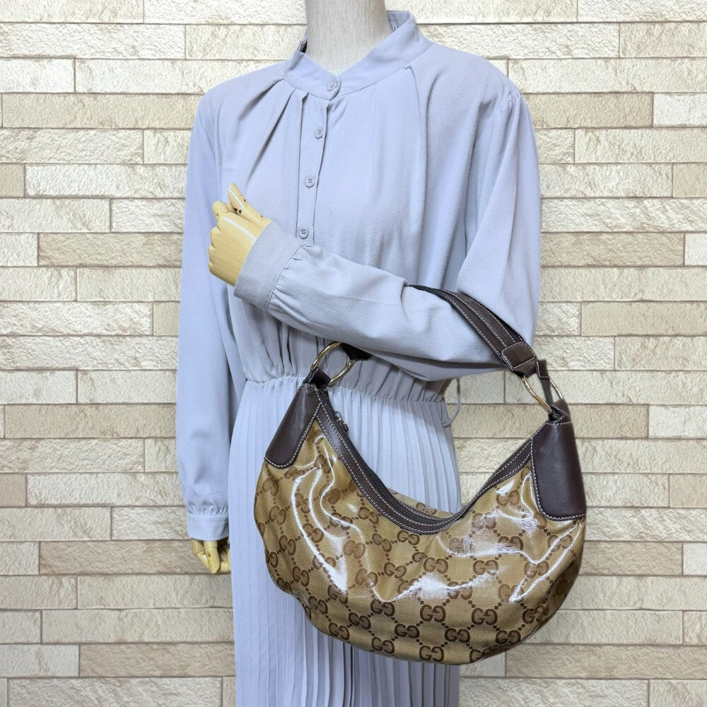 GUCCI グッチ GGクリスタル ショルダーバッグ PVCコーティング 