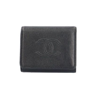 CHANEL シャネル ココマーク 三つ折り財布 キャビアスキン レディース