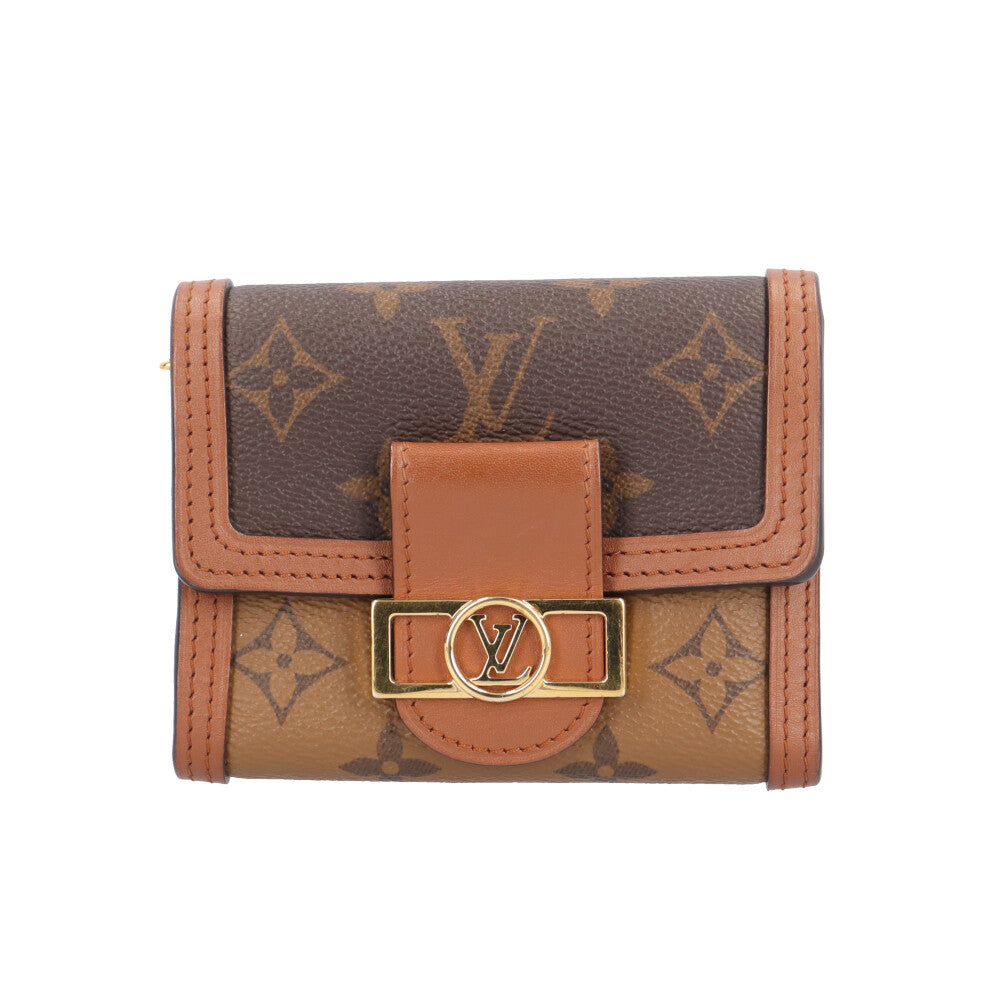 【極美品】ルイヴィトン　モノグラム　リバース　ドーフィーヌ　コンパクト　三つ折り LOUIS VUITTON ルイヴィトン ポルトフォイユドーフィーヌ コンパクト