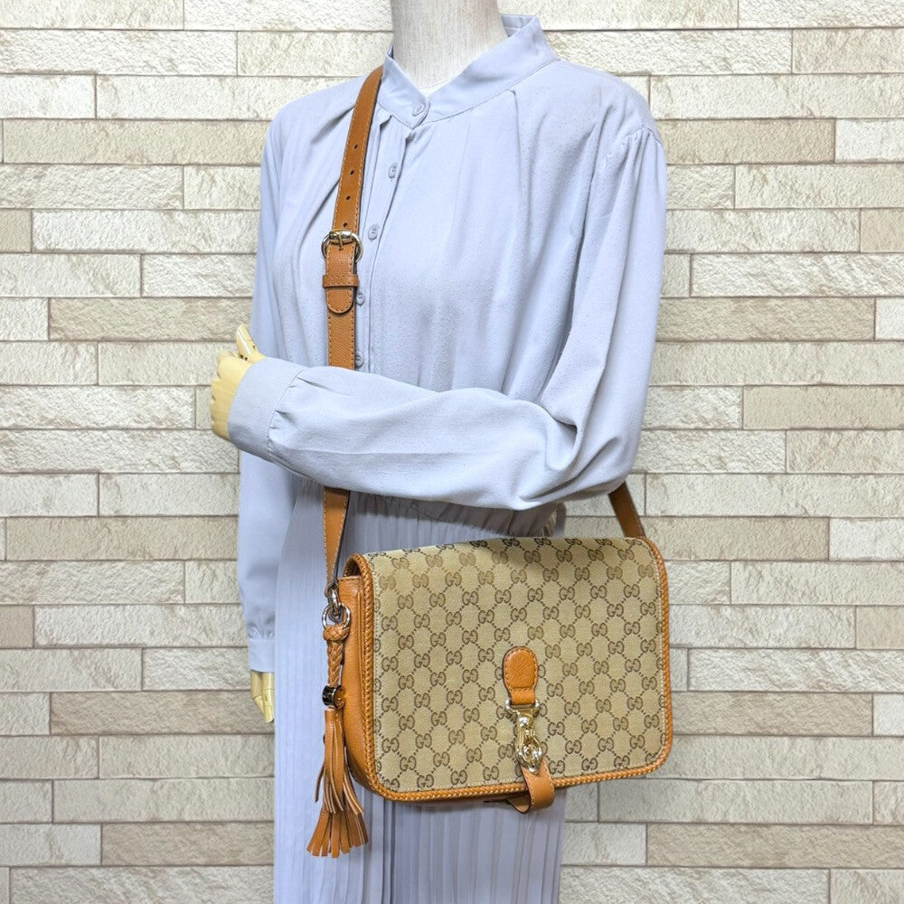 GUCCI グッチ マラケシュ ショルダーバッグ GG柄 GGキャンバス×レザー