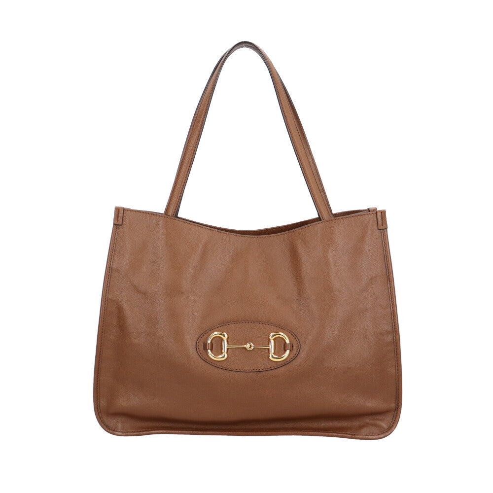 GUCCI グッチ レザートートバック ブラウン