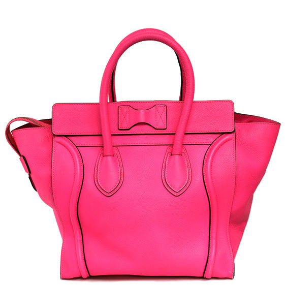 セリーヌ CELINE ミニショッパー ラゲージ ハンドバッグ レザー ピンク 
