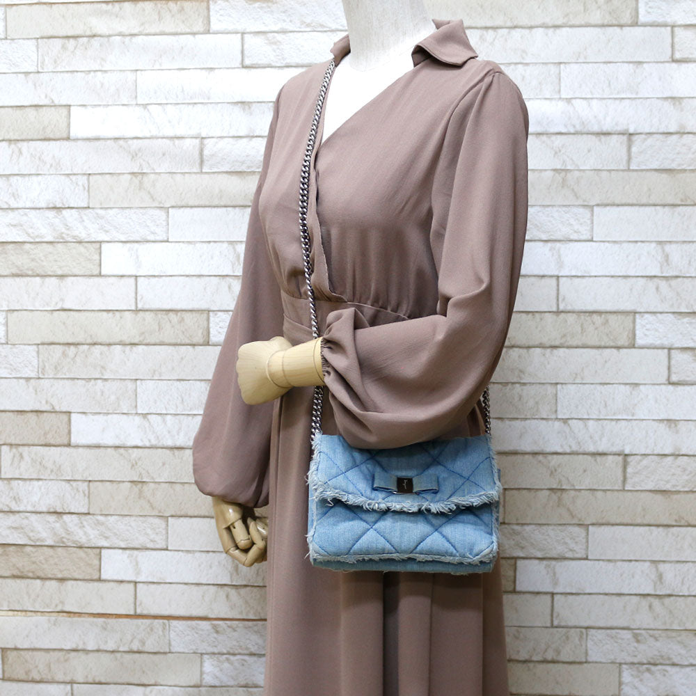 Used] Salvatore Ferragamo Shoulder Bag Vara Ribbon Chain Shoulder