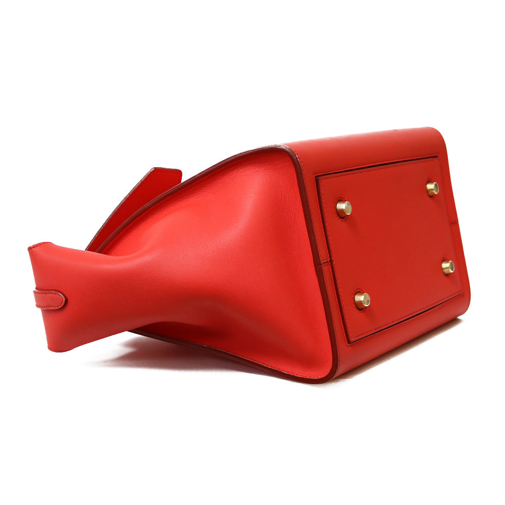 セリーヌ タイバッグ ハンドバッグ トートバッグ レザー レッド 本牛革