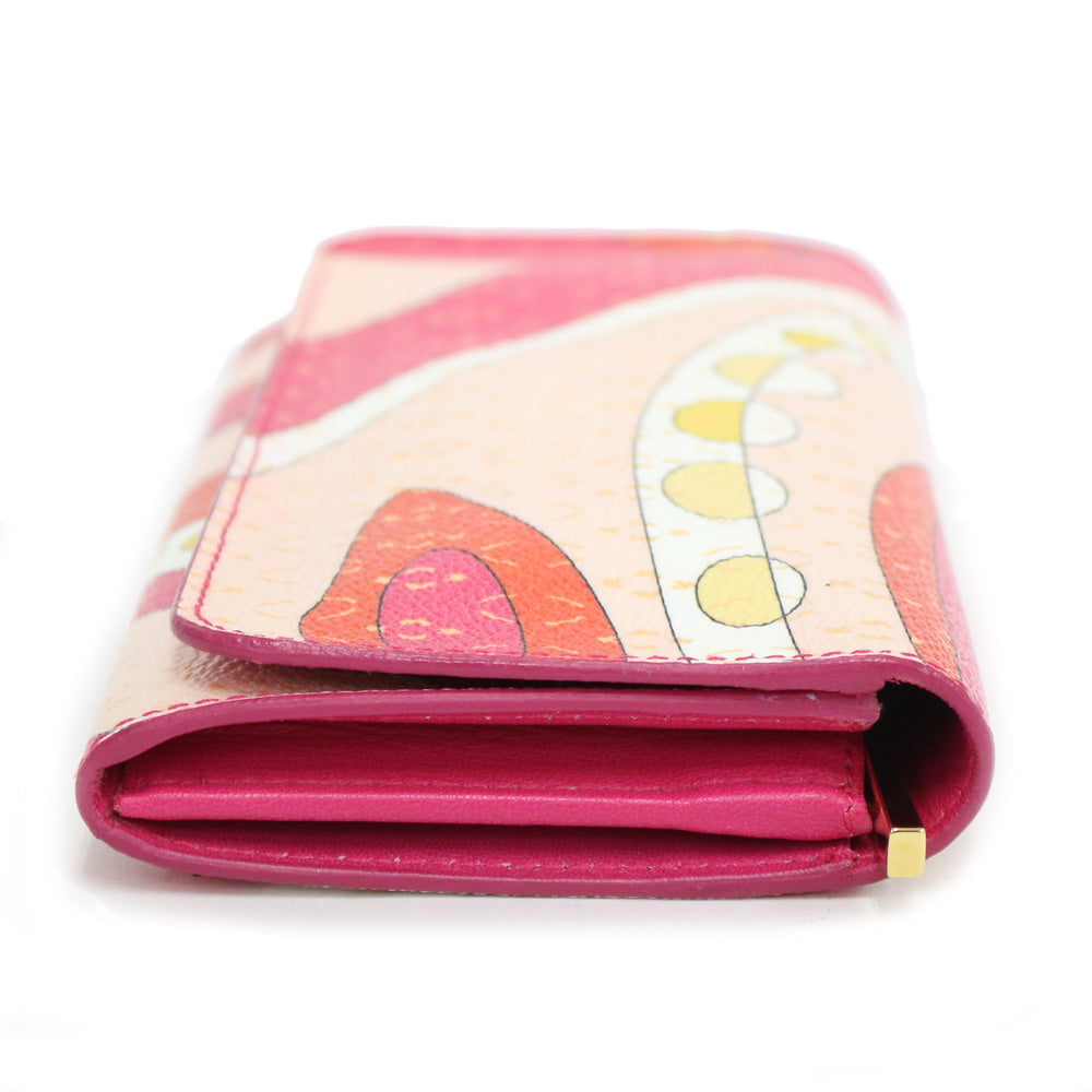 エミリオプッチ　長財布　ピンク　プッチ柄　総柄　マルチカラー　がま口　w3 エミリオプッチ EMILIO PUCCI 長財布 レディース ピンク 新作