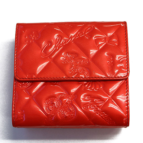 中古】 シャネル CHANEL 三つ折り財布 エナメル レディース【BIM