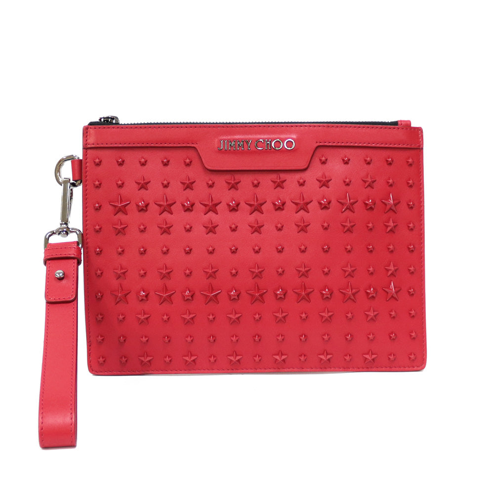 Limited Price Reduction Festival JIMMY CHOO Clutch Bag Red Unisex O