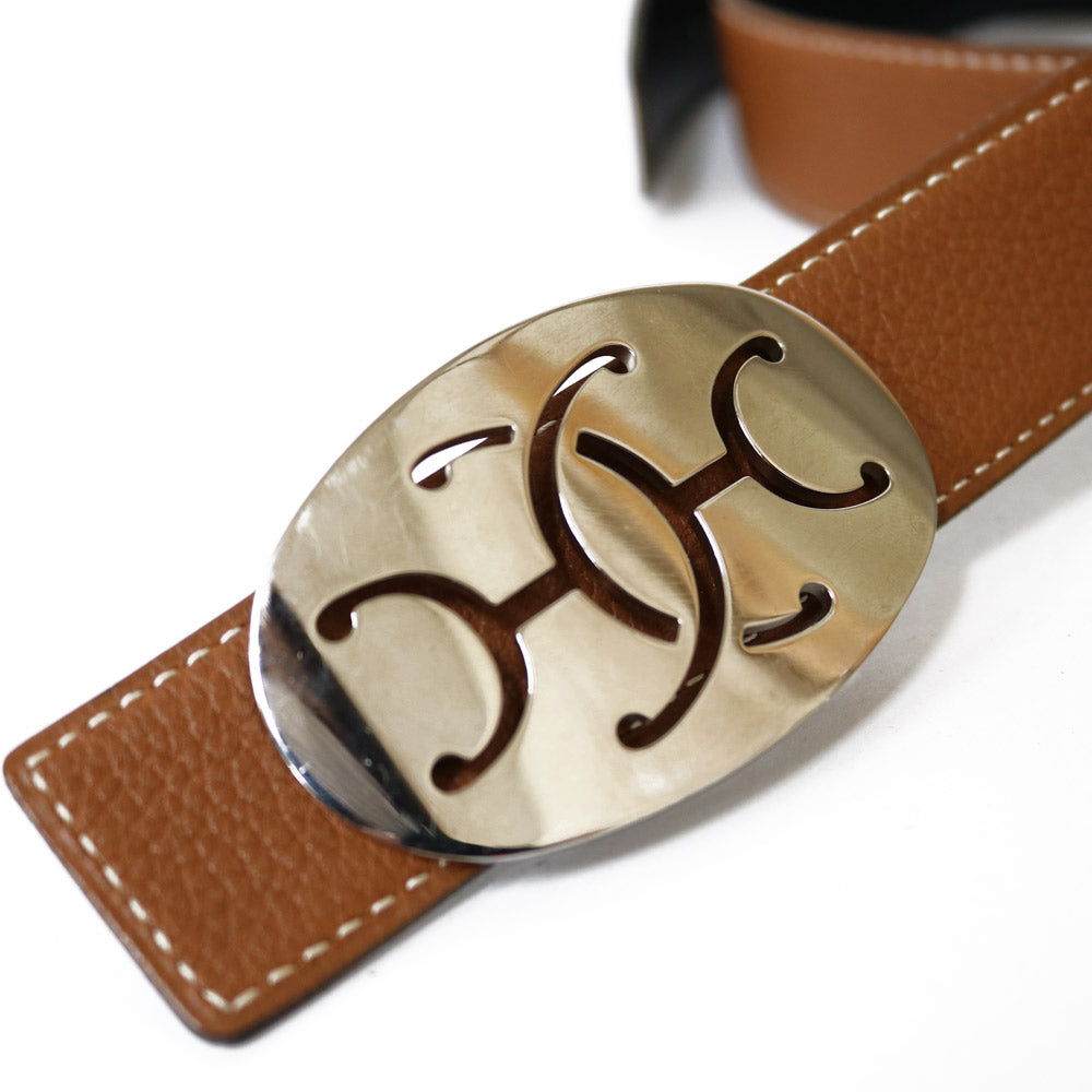 中古】 エルメス HERMES ベルト レザー ブラウン ブラウン レディース