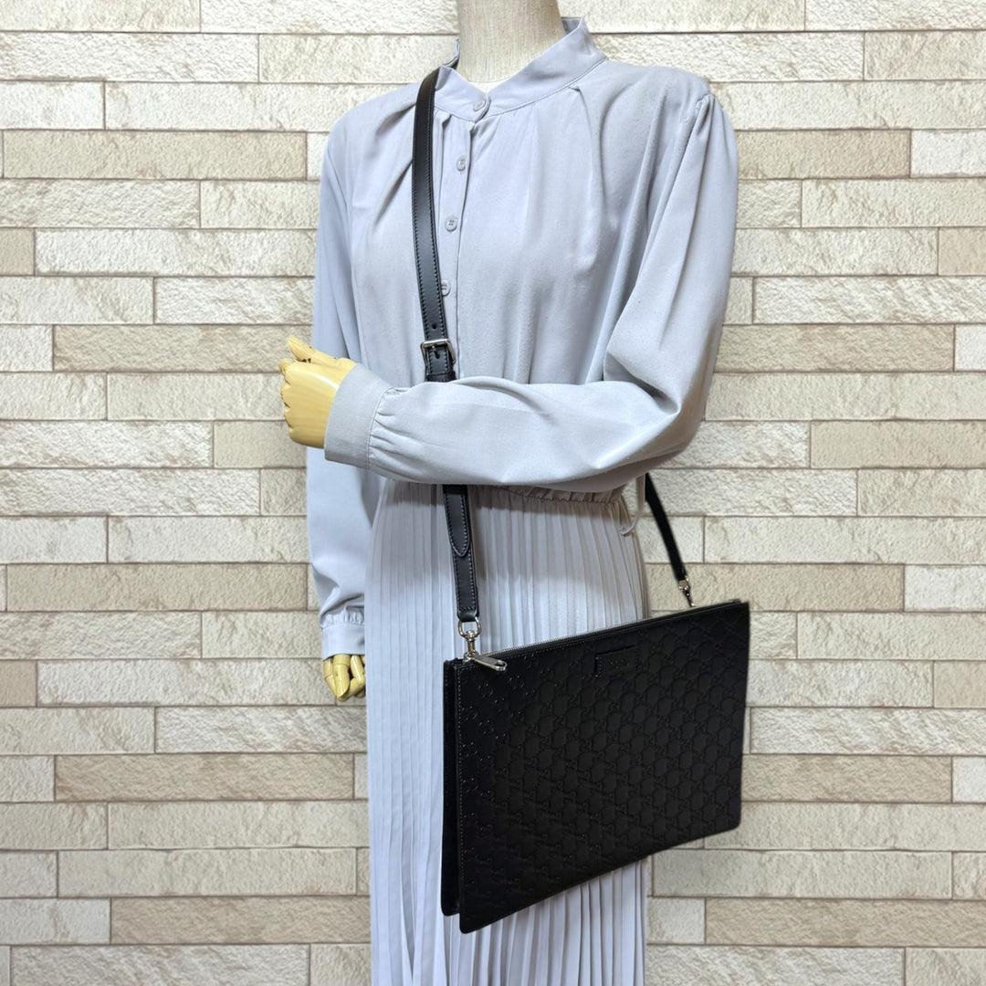 美品✨ GUCCI GG柄 レザー グッチシマ ビジネスバッグ 黒 152604 未使用 GUCCI グッチ ビジネスバッグ トムフォード期 ブラック