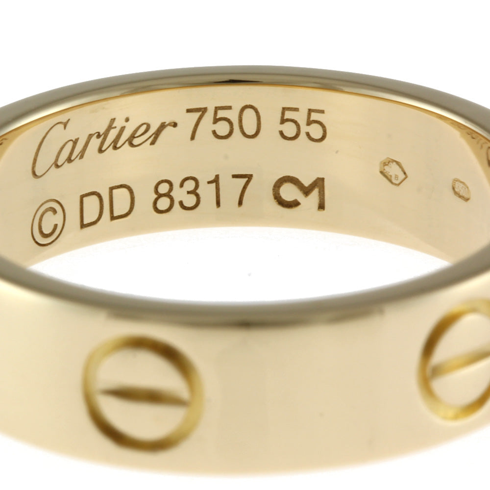 Used] Cartier K18 Ring, Size 15, Love Ring #55, 18K, K18 Gold