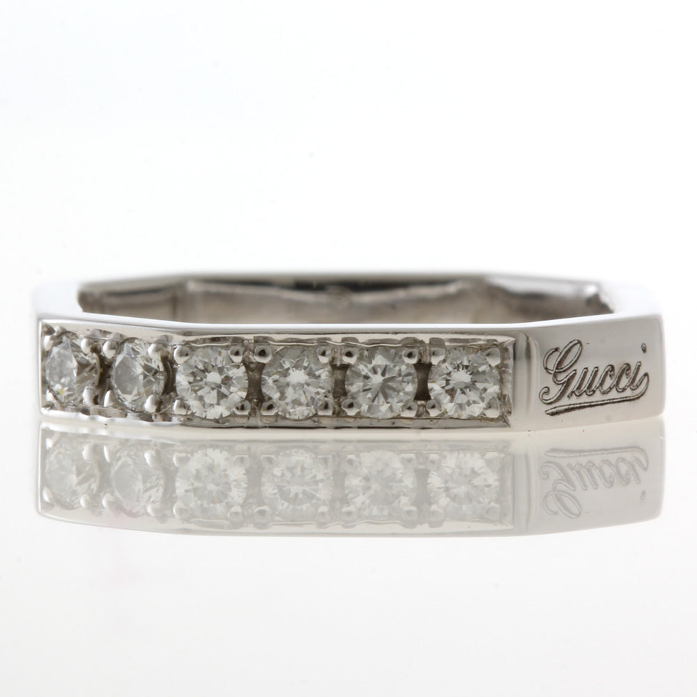 GUCCI 18Kシルバーリング ロゴ入り　オクタゴナルリング グッチ 指輪 メンズ シルバー 正規品 GUCCI リング 指輪 GG＆