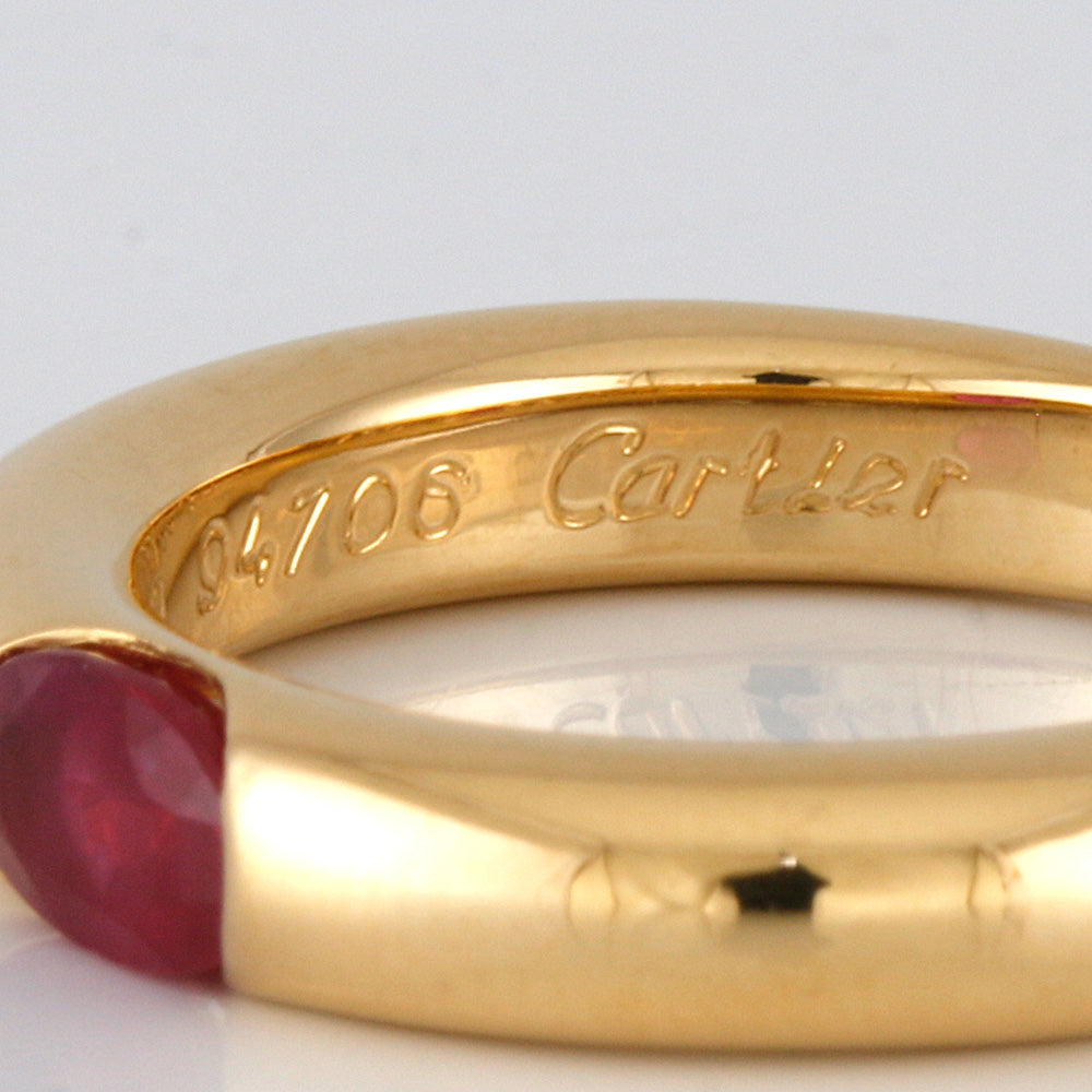 Cartier Ellipse Ring, Size 11.5, 18K Gold, Ruby, Women's, Used