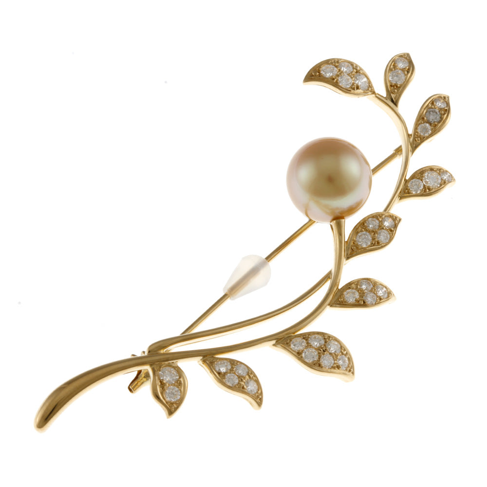 MIKIMOTO ミキモト ブローチ 18金 K18ゴールド ダイヤモンド