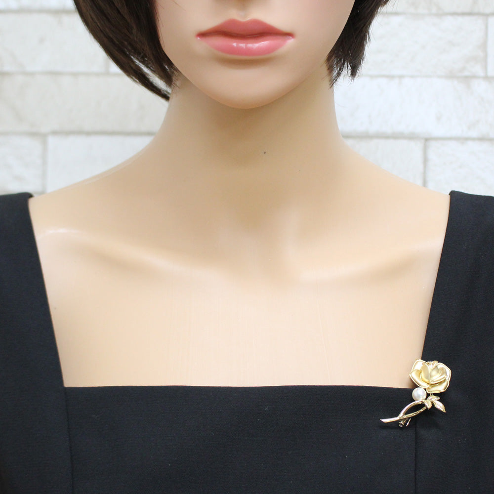 MIKIMOTO ミキモト ブローチ 18金 K18ゴールド ダイヤモンド