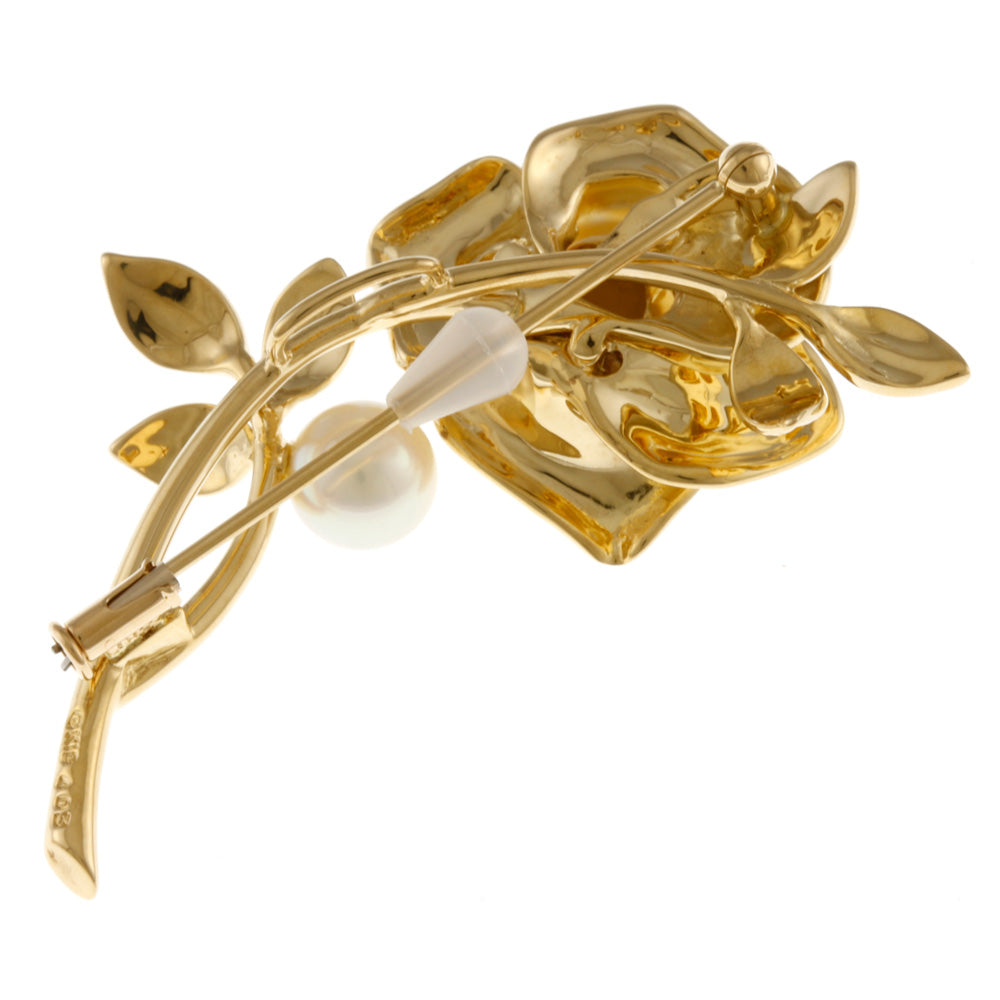 K18 ブローチ 楽天市場】ミキモト フラワーモチーフ パール 真珠 ブローチ