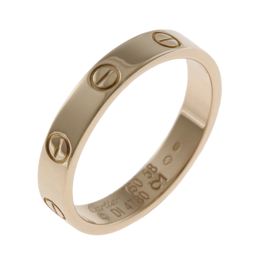 Cartier Mini Love #58 Ring, Size 17.5, 18K, K18 Pink Gold, Women's