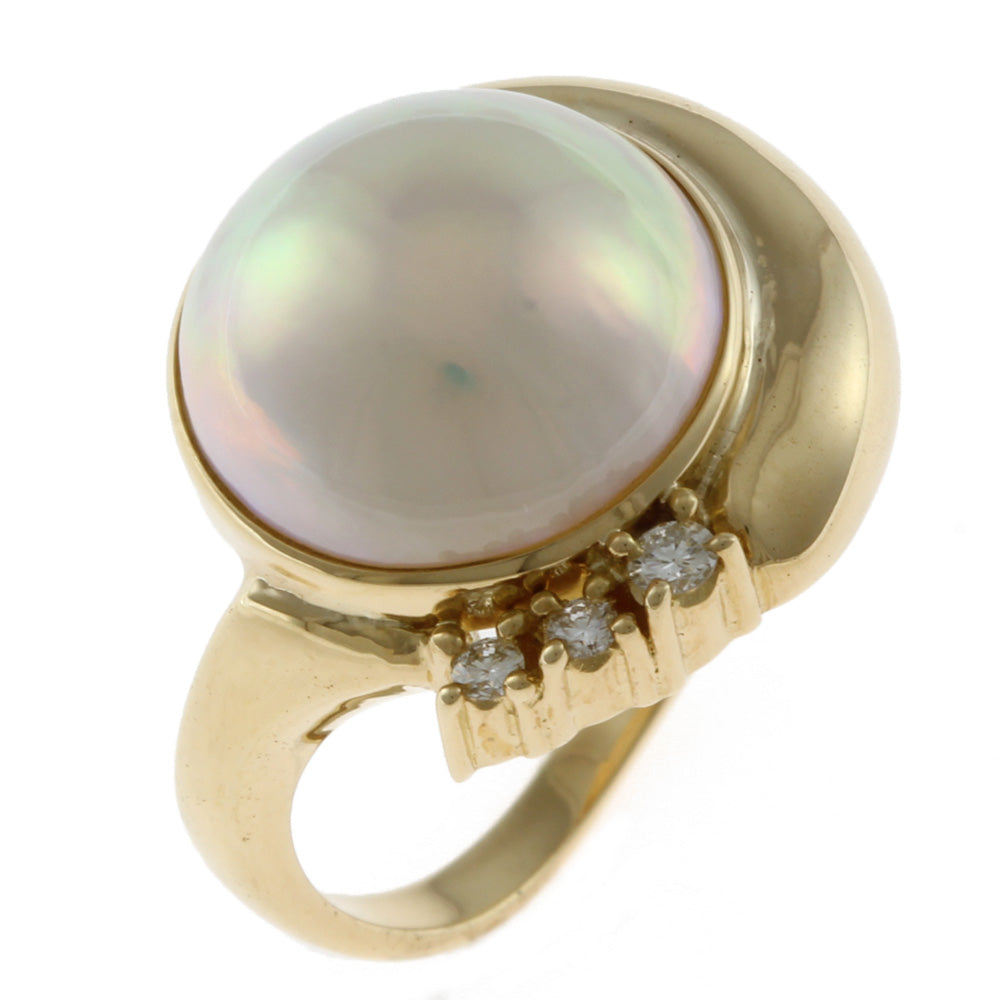 TASAKI Ring, Size 9, 18K Gold, Mabe Pearl, Women's, Used