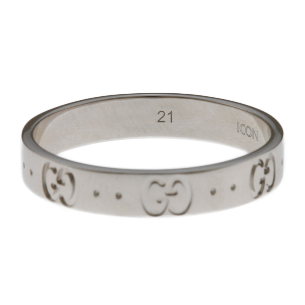 GUCCI グッチ アイコン リング 指輪 20号 18金 K18ホワイトゴールド