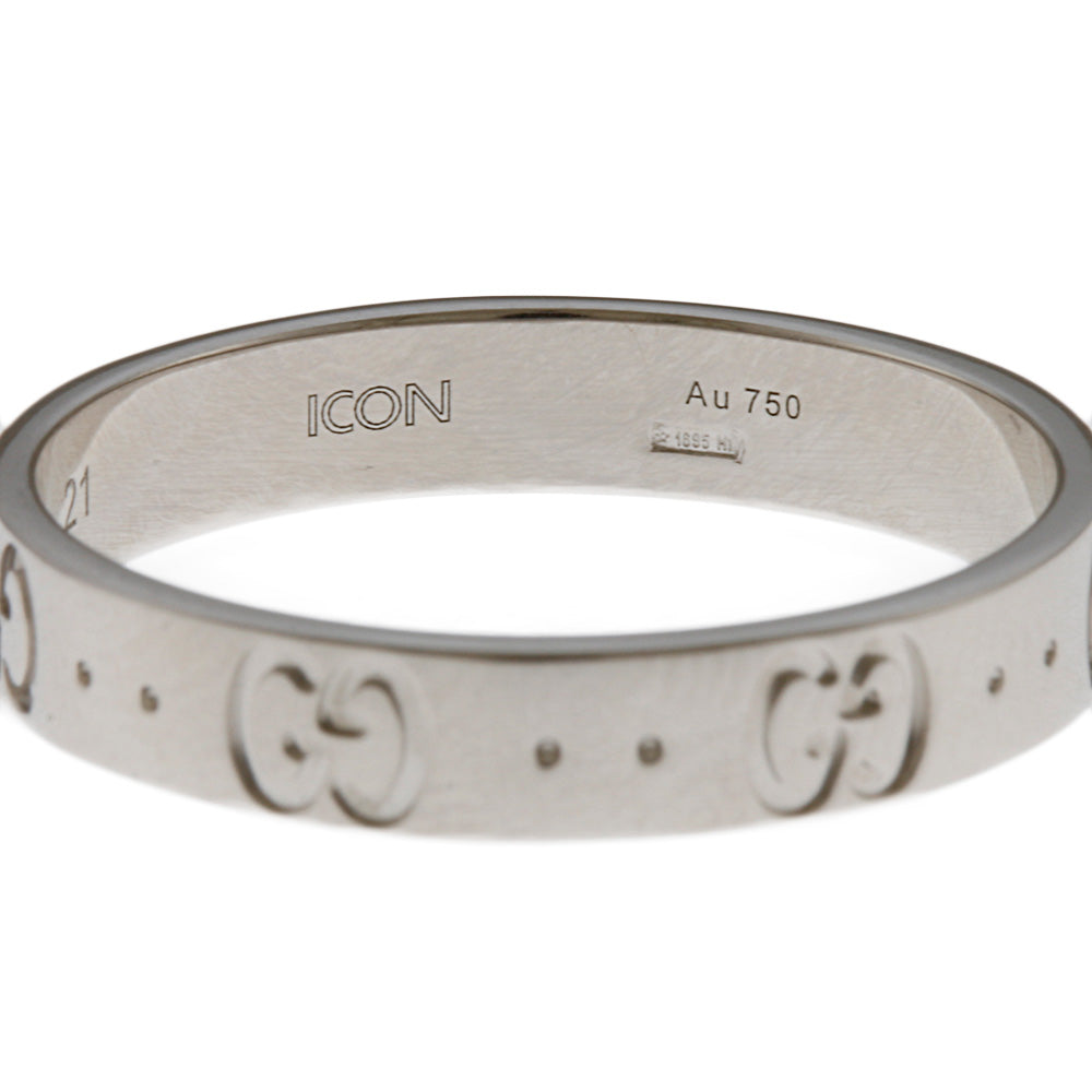 GUCCI グッチ アイコン リング 指輪 20号 18金 K18ホワイトゴールド