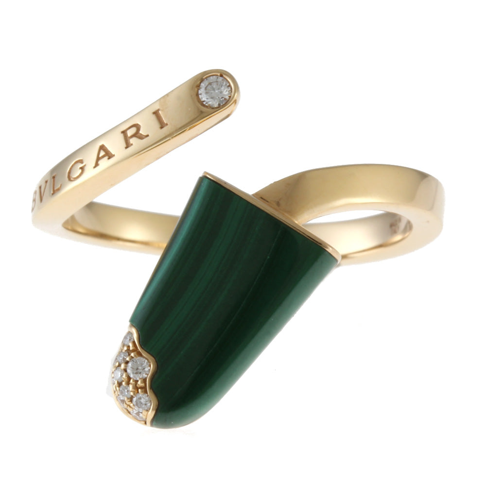 BVLGARI Bulgari Bulgari Gelati #56 Ring, Size 18K, K18 Pink Gold, Malachite, Women's, Used