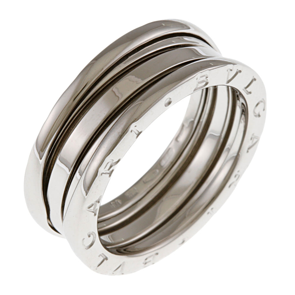 BVLGARI B.Zero1 3-Band Ring, Size 19, 18K, K18 White Gold, Unisex 