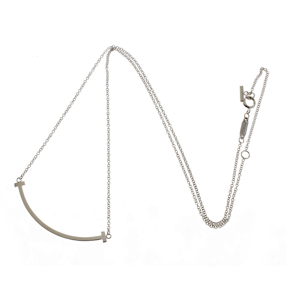 TIFFANY&Co. ティファニー Tスマイル ネックレス 18金 K18ホワイト