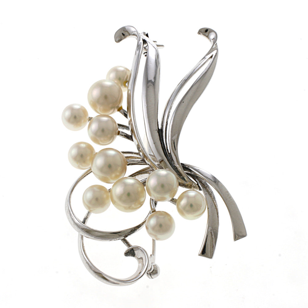 MIKIMOTO ミキモト ブローチ K14ホワイトゴールド アコヤパール