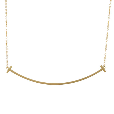 Tiffany & Co. Tスマイル ホワイトゴールド Tiffany & Co. T Smile Necklace, 18K Yellow Gold, Women's, Used