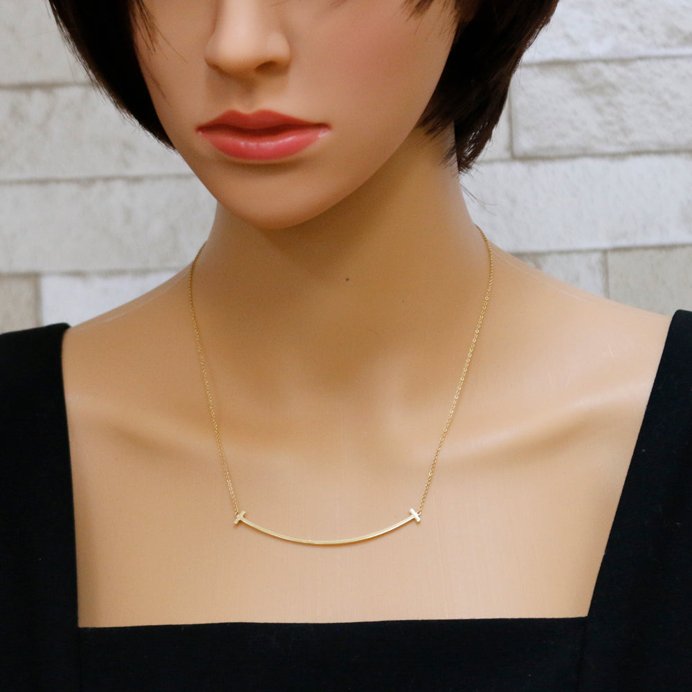 Tiffany T Smile Necklace, 18K Yellow Gold, Women's, Used