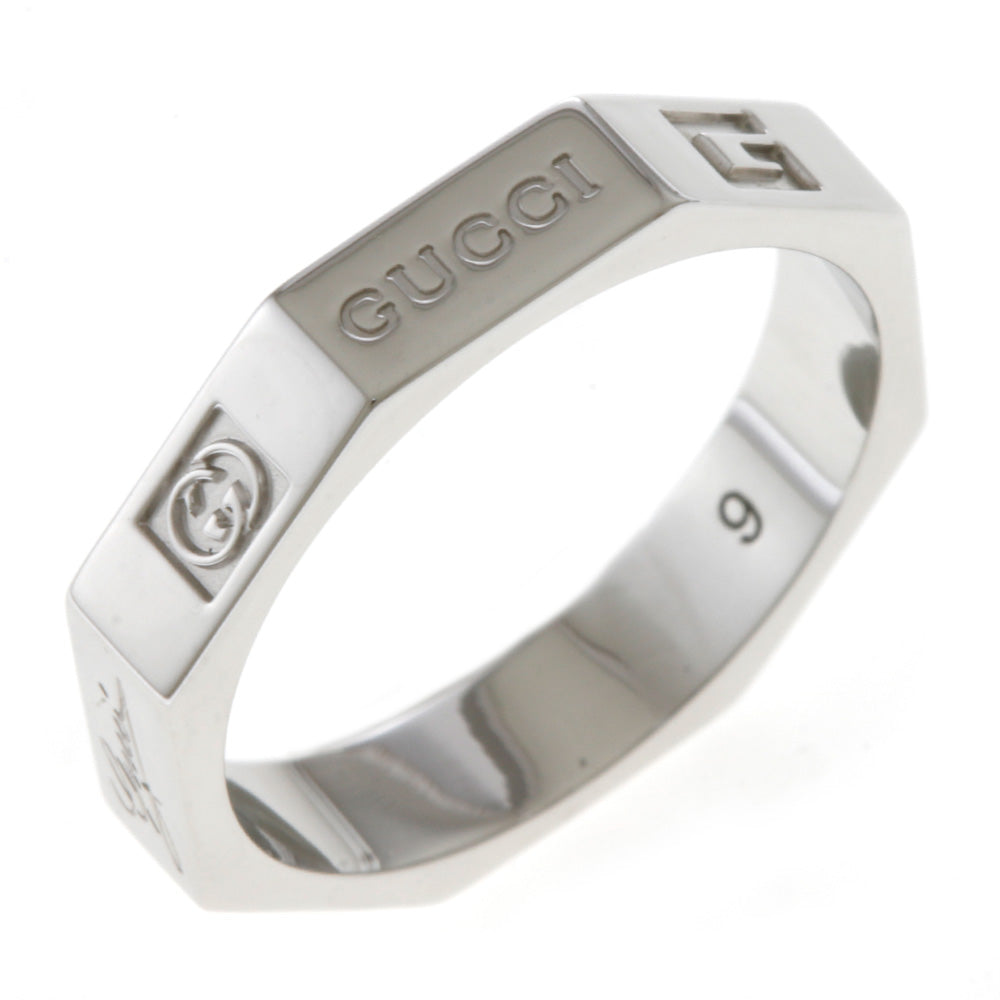 グッチ GUCCI オクタゴナル リング・指輪 8.5号 18金 K18ホワイト 