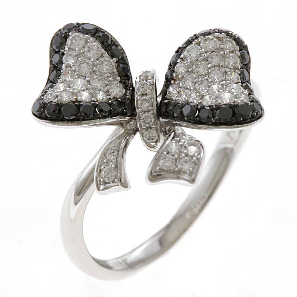 Ponte Vecchio Ring, Size 10, 18K, K18 White Gold, Diamond, Women's