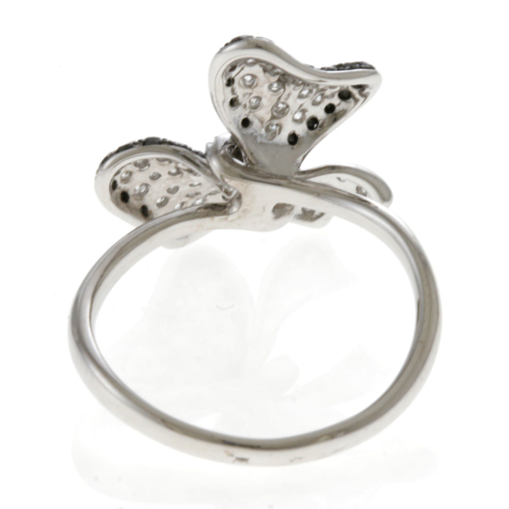 Ponte Vecchio Ring, Size 10, 18K, K18 White Gold, Diamond, Women's