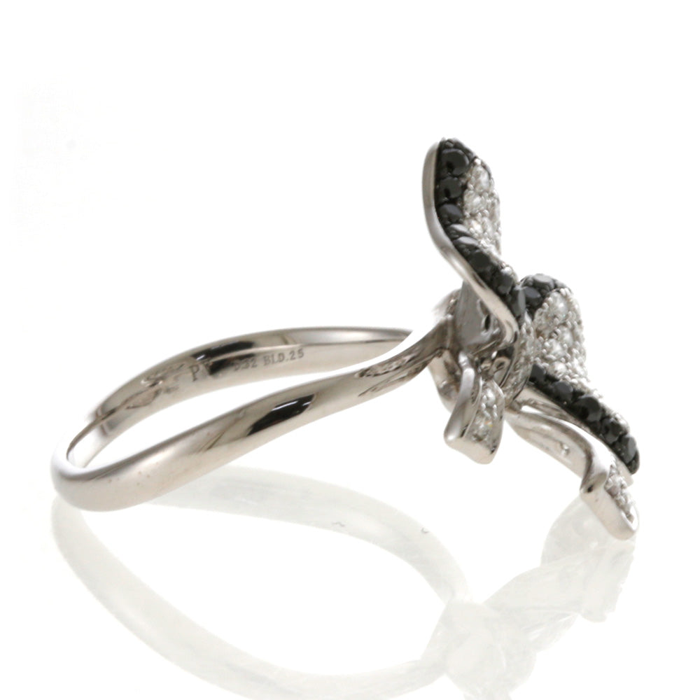 Ponte Vecchio Ring, Size 10, 18K, K18 White Gold, Diamond, Women's