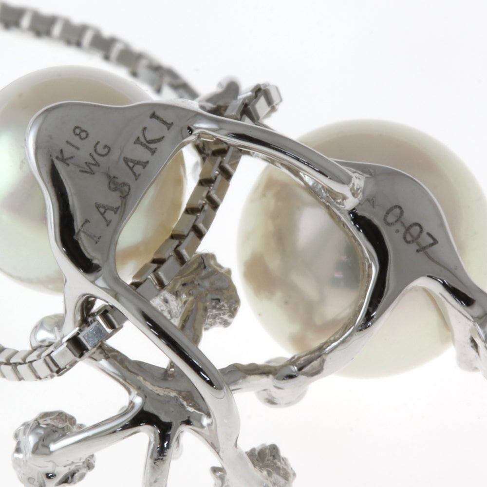 K18 0.02カラット　ダイヤパールネックレス TASAKI タサキ マルチカラー 淡水パール 真珠 ダイヤモンド ネックレス