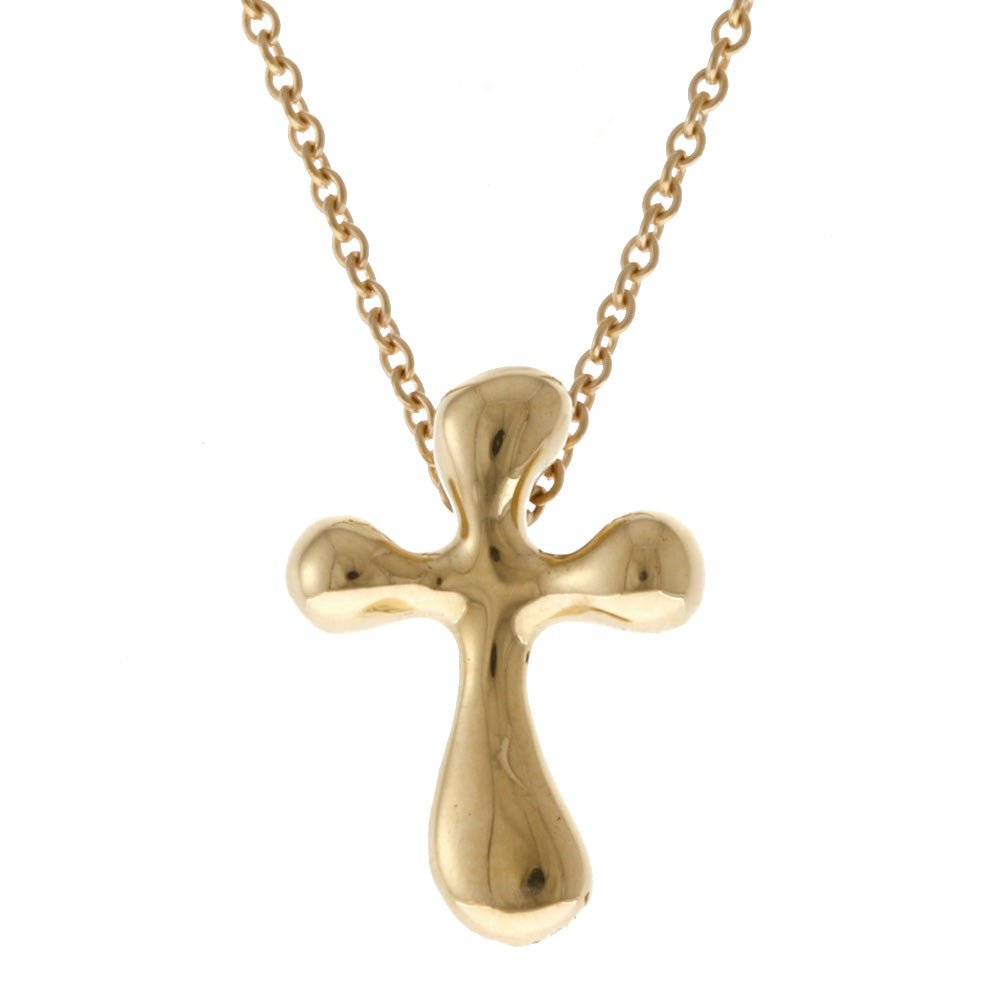 ティファニー TIFFANY&Co. クロス ネックレス 18金 K18イエロー