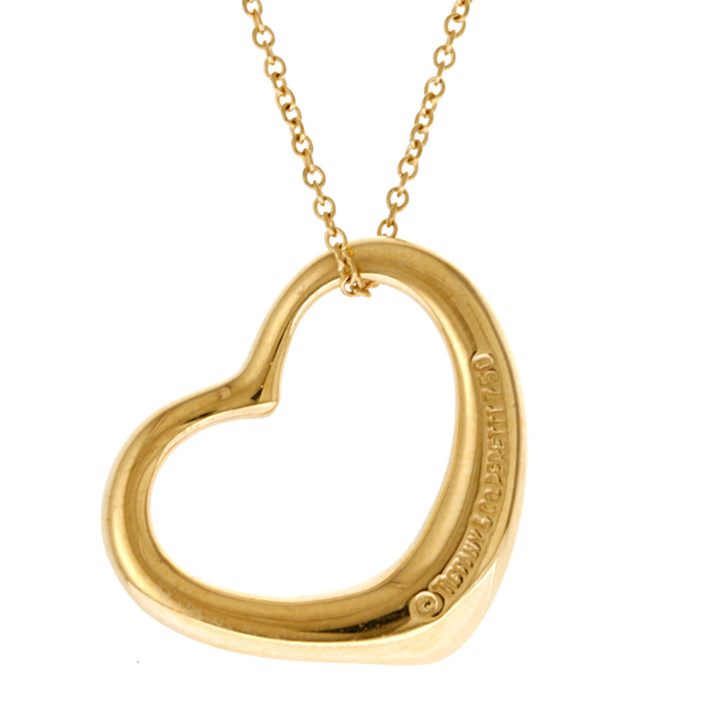 ティファニー オープンハート ネックレス 18金 K18イエローゴールド