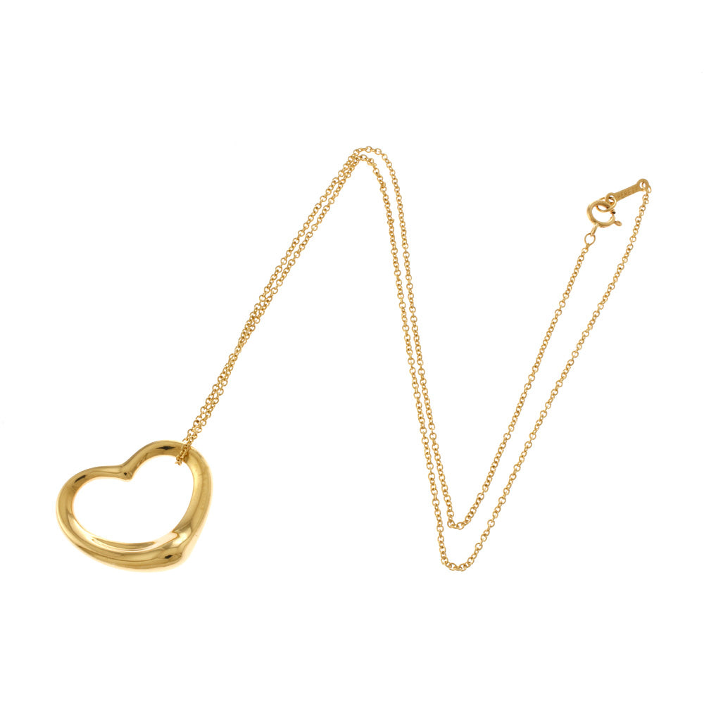 ティファニー オープンハート ネックレス 18金 K18イエローゴールド